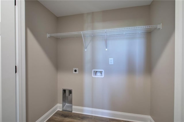 311 Arbor Cir, Rockmart, GA 30153 - washroom featuring electric dryer hookup, hookup for a washing machine, and dark wood-type flooring