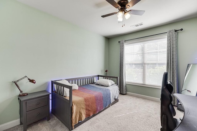 6206 Little Cove Dr, Flowery Branch, GA 30542 - carpeted bedroom featuring an office area and ceiling fan