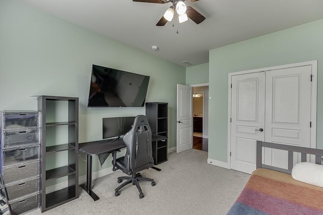 6206 Little Cove Dr, Flowery Branch, GA 30542 - office space with light colored carpet and ceiling fan