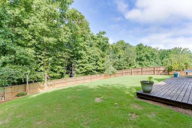 6206 Little Cove Dr, Flowery Branch, GA 30542 - fenced backyard with a wooden deck