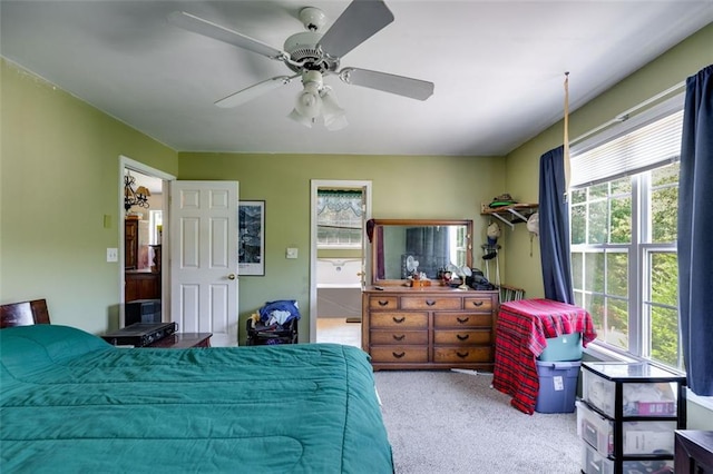 80 Jacob Trl, Rockmart, GA 30153 - bedroom featuring carpet floors, ceiling fan, and ensuite bath