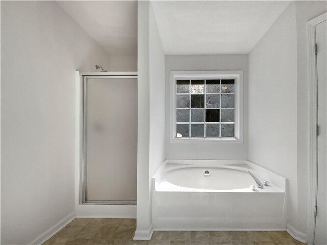 bathroom with plus walk in shower