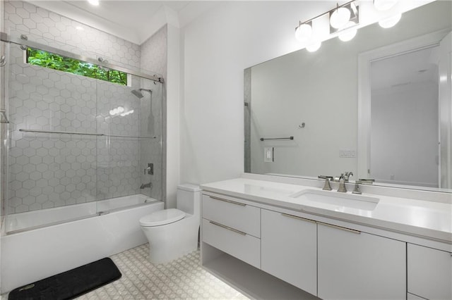 306 Pinecrest Rd NE, Atlanta, GA 30342 - full bath featuring vanity, toilet, tile patterned floors, and enclosed tub / shower combo