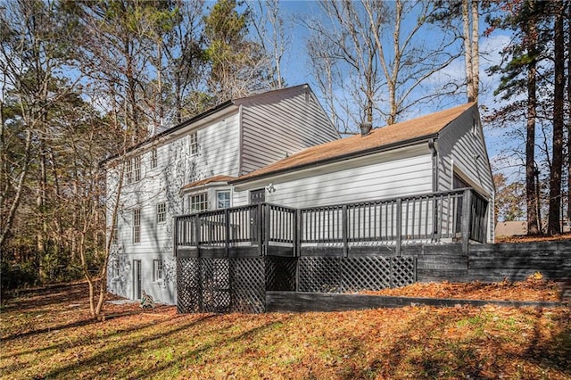 7935 Sweetwater Dr, Douglasville, GA 30135 - back of property featuring a wooden deck