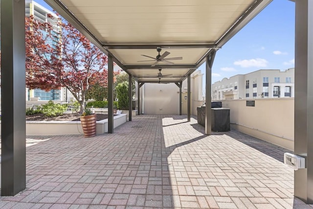 view of patio / terrace with a ceiling fan