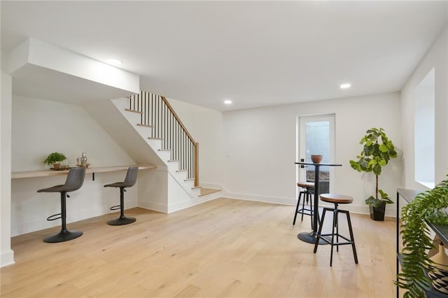 interior space featuring light hardwood / wood-style floors