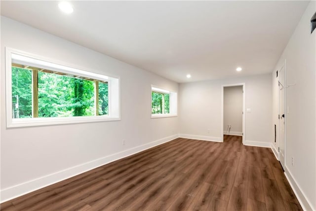 455 Sams Rd, Dawsonville, GA 30534 - spare room with dark wood finished floors, recessed lighting, and baseboards