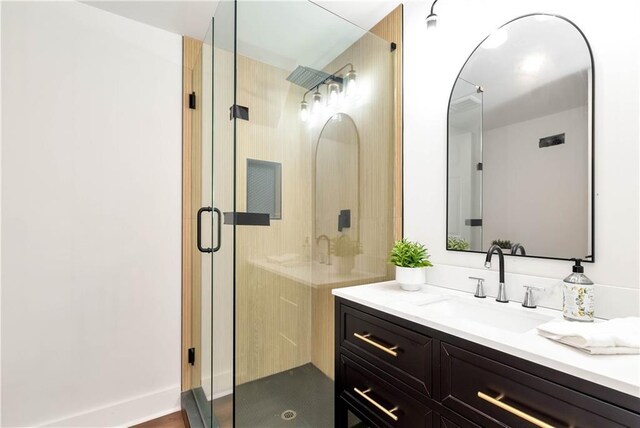 455 Sams Rd, Dawsonville, GA 30534 - bathroom featuring vanity and a shower stall