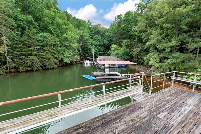 455 Sams Rd, Dawsonville, GA 30534 - dock featuring a water view and a forest view