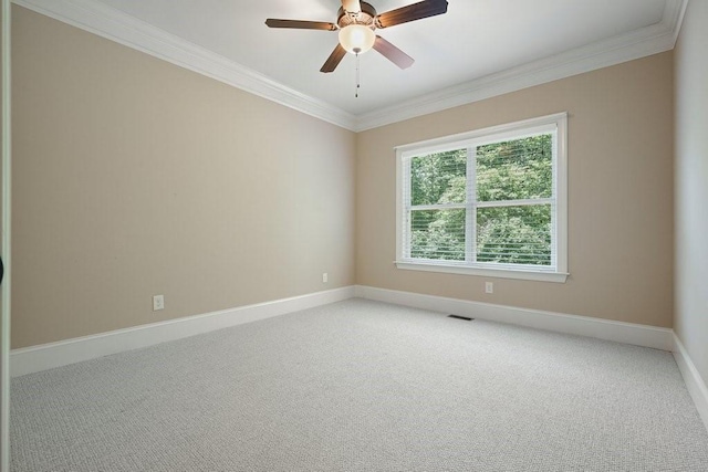 23 Durana Ct, Dallas, GA 30132 - spare room with ornamental molding, light carpet, baseboards, and ceiling fan
