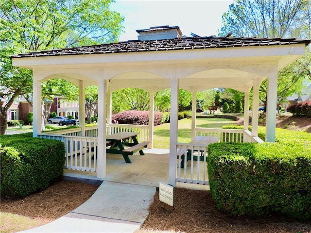 view of community with a gazebo