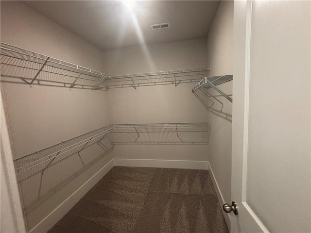 walk in closet featuring carpet