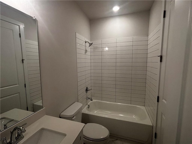 328 Willow Cv, Canton, GA 30114 - bathroom with toilet, bathing tub / shower combination, vanity, and recessed lighting