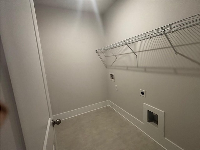 laundry room featuring washer hookup and hookup for an electric dryer