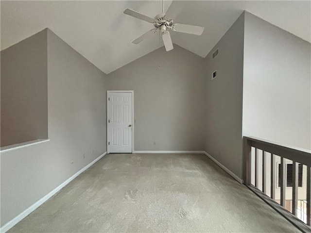 1822 Commonwealth Dr, Woodstock, GA 30188 - bonus room with a ceiling fan, carpet floors, lofted ceiling, and baseboards