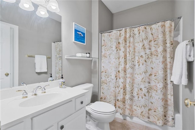 1775 Porterton Way, Cumming, GA 30041 - full bath with vanity, tile patterned flooring, shower / tub combo, and a chandelier