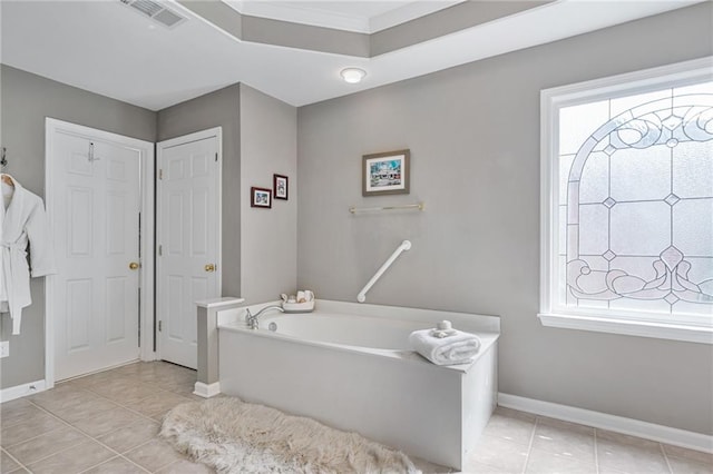 1775 Porterton Way, Cumming, GA 30041 - full bath with a garden tub, tile patterned flooring, and plenty of natural light