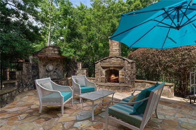1775 Porterton Way, Cumming, GA 30041 - view of patio with an outdoor stone fireplace