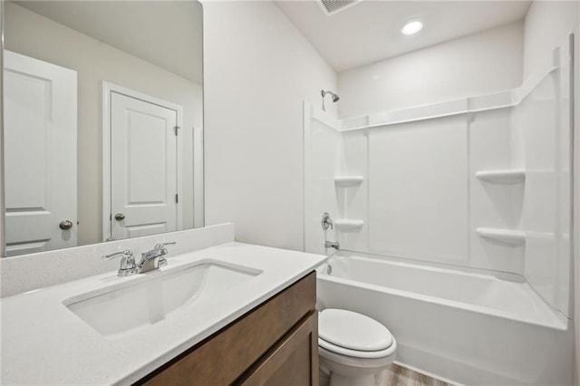 2770 Aralynn Way, College Park, GA 30337 - full bath with recessed lighting, vanity, toilet, visible vents, and shower / washtub combination