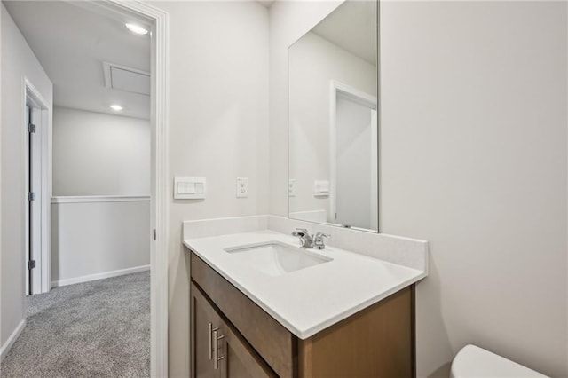 2770 Aralynn Way, College Park, GA 30337 - bathroom with toilet, vanity, and baseboards
