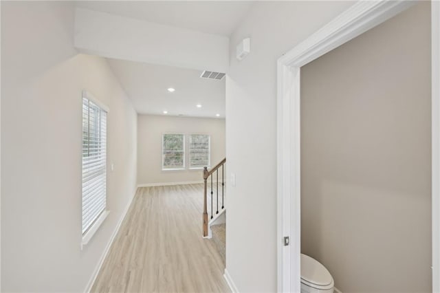 2770 Aralynn Way, College Park, GA 30337 - hall with baseboards, visible vents, light wood-type flooring, and recessed lighting
