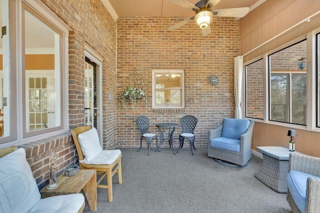 view of patio / terrace with ceiling fan