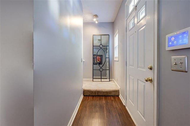 doorway to outside featuring dark hardwood / wood-style floors