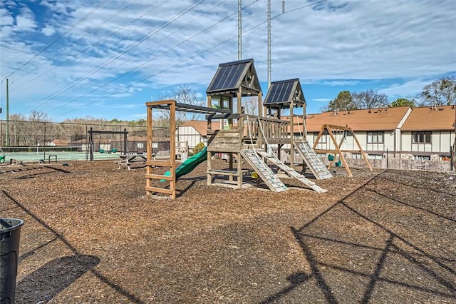 view of play area with tennis court