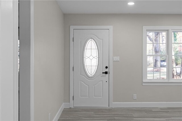 entryway featuring light hardwood / wood-style flooring