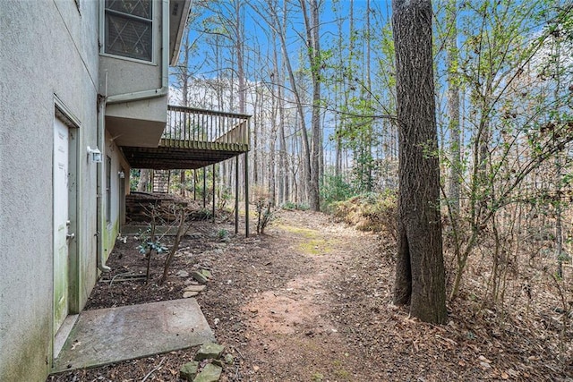 view of yard featuring a deck