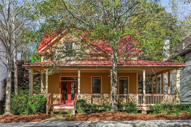 view of front of house with covered porch