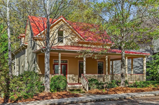 view of front of house featuring covered porch