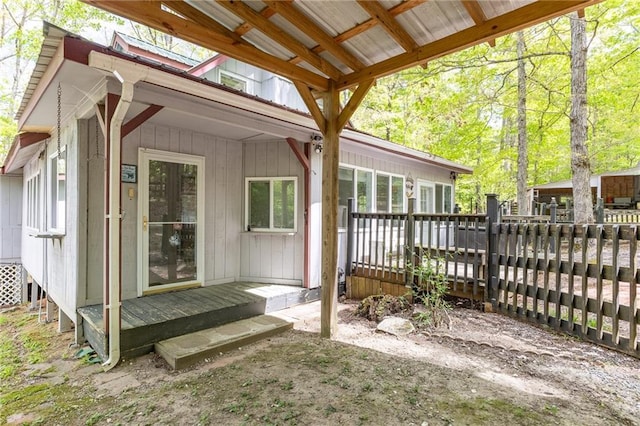 exterior space with a deck