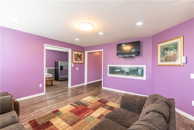 living room featuring hardwood / wood-style flooring