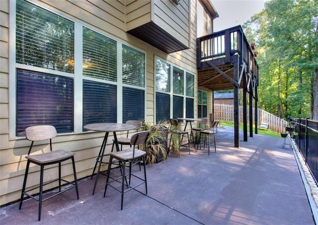 view of patio / terrace with a balcony
