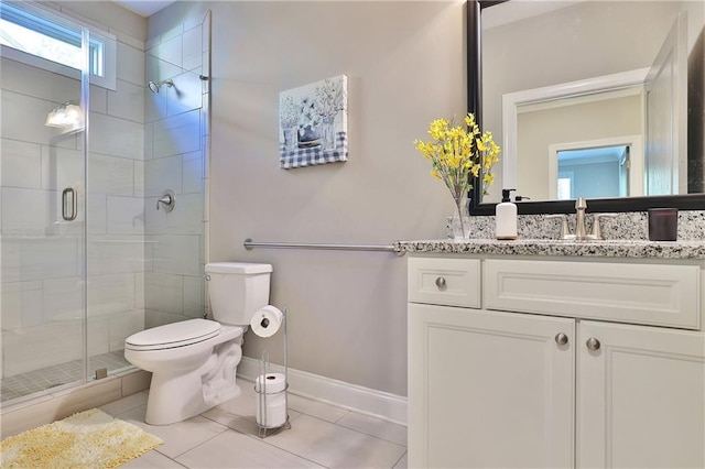 13015 Fox Rd, Alpharetta, GA 30005 - full bathroom featuring a shower stall, vanity, and tile patterned floors