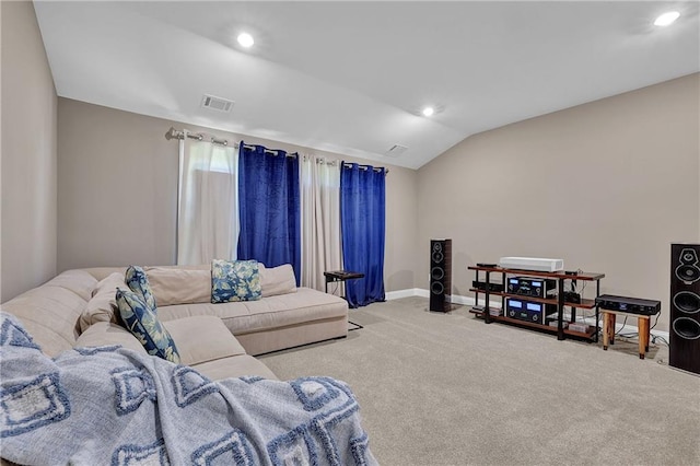 13015 Fox Rd, Alpharetta, GA 30005 - living room with lofted ceiling, carpet floors, and recessed lighting