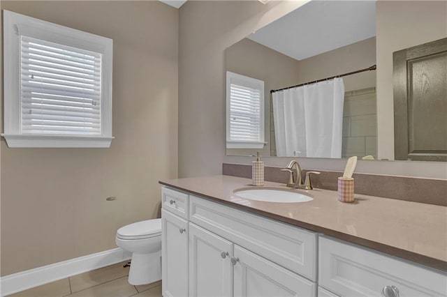 13015 Fox Rd, Alpharetta, GA 30005 - full bathroom with tile patterned flooring, vanity, and curtained shower
