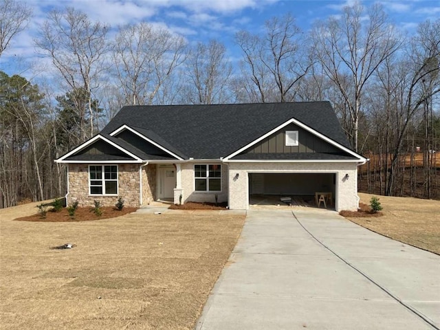 craftsman inspired home featuring a garage