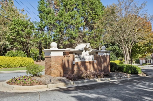 view of community sign