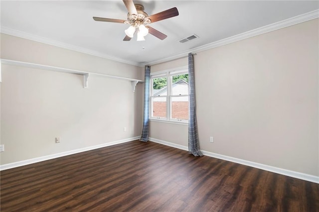 1223 Whitlock Ridge Dr SW, Marietta, GA 30064 - spare room featuring wood finished floors, baseboards, a ceiling fan, and crown molding
