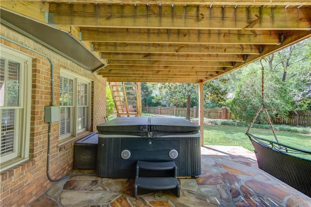 4246 Stilson Cir, Peachtree Corners, GA 30092 - view of patio featuring a hot tub