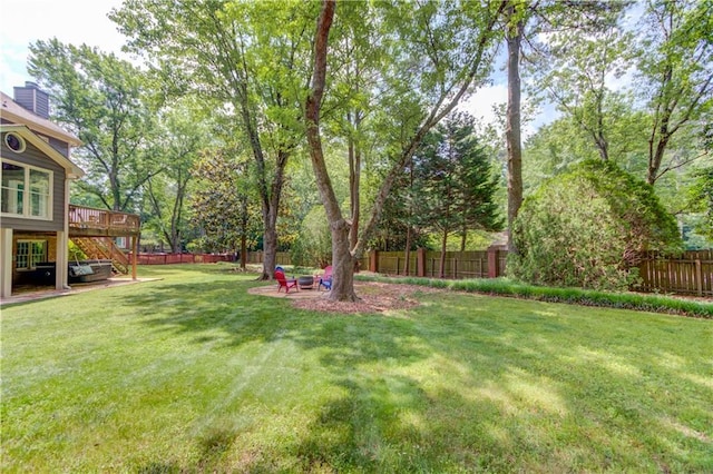 4246 Stilson Cir, Peachtree Corners, GA 30092 - view of yard with a wooden deck and stairs