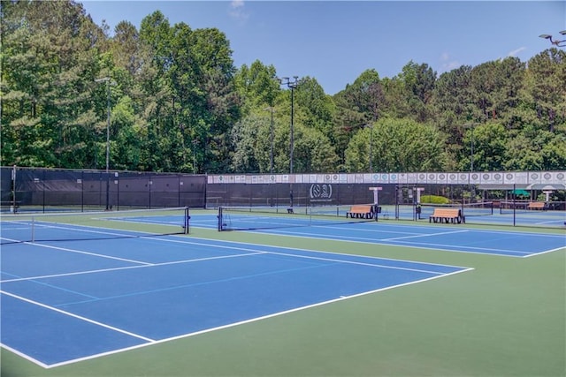 4246 Stilson Cir, Peachtree Corners, GA 30092 - view of tennis court featuring community basketball court and a view of trees