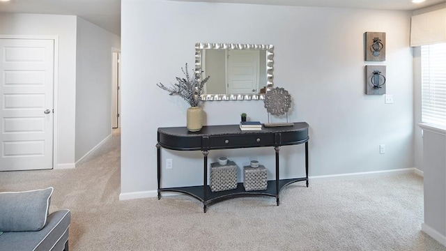 interior space with light carpet and a wealth of natural light