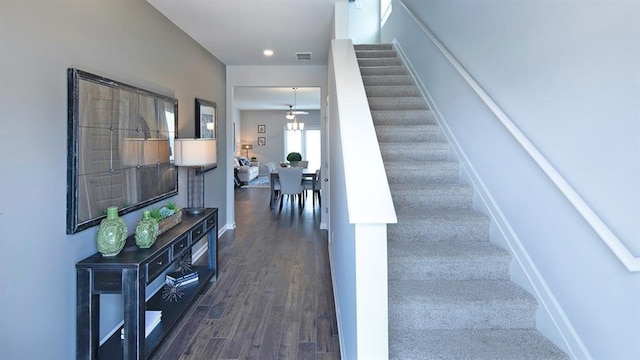 12000 Conrad, Hampton, GA 30228 - stairs featuring wood finished floors, baseboards, and recessed lighting