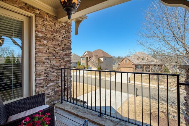 balcony with a residential view