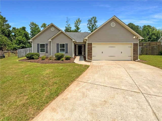 38 Frost Ln, Dawsonville, GA 30534 - ranch-style home featuring concrete driveway, an attached garage, and brick siding