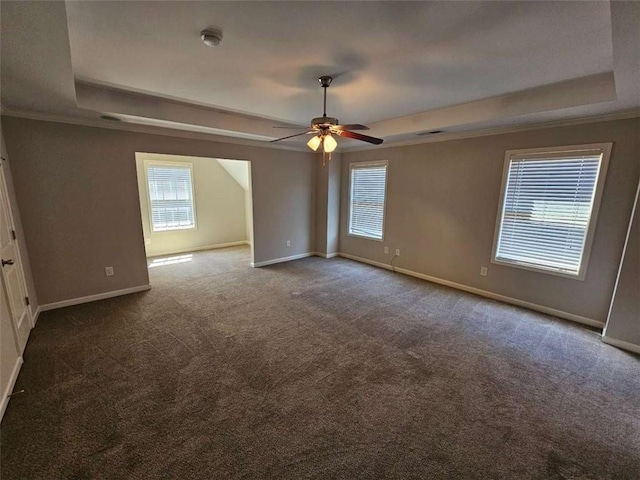 1021 Rock Elm Dr, Auburn, GA 30011 - spare room featuring a tray ceiling, baseboards, and healthy amount of natural light