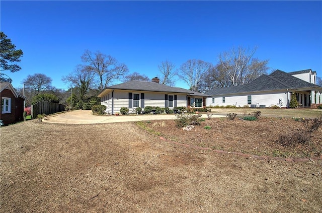 view of front of property with a chimney